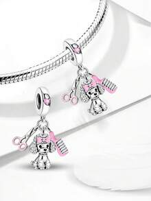 1pc VIP Dog Pendant Decoration, Suitable For Women Bracelet DIY Jewelry Making And Daily Matching, Jewelry Accessory For Girls - Style 4 - View 5
