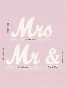 Set Of 2 Mr & Mrs Wooden Chair Signs, Rustic Farmhouse Bride & Groom Wedding Decor For Sweetheart Table Reception Bridal Shower Engagement Anniversary Party - Multicolor - View 2