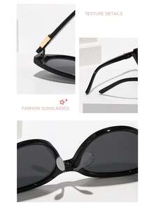 1pc Women's Fashion Retro Cat Eye Fashion Glasses, Outdoor Personalized Compact Face, Daily Commute Outfit, Atmosphere Filled With High-End Vibe - 彩色 - 查看 6