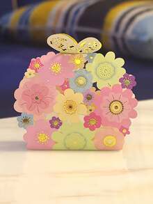 10pcs Floral And Butterfly Laser Cut Paper Candy Boxes - Decorative Paper Gift Packaging Boxes With Intricate Butterfly And Floral Cut-Out Patterns. Ideal For Packaging Candies And Snacks, Suitable For Holiday Parties - One Size Fits All - View 6