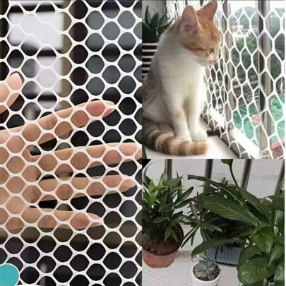 1 cuộn lưới ban công PE, thích hợp cho mèo, chó, lưới ban công nhà ở, hàng rào gia cầm tái sử dụng, lưới vườn, hàng rào gieo hạt, bảo vệ sân golf, bảo vệ rau củ, chống rơi, dễ lắp đặt, tháo dỡ, cuộn lại và cất giữ, sẵn sàng làm quà tặng bất cứ lúc nào.