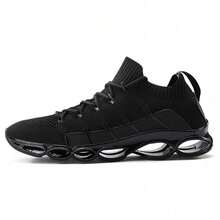 Men's Plus Size Sports Shoes Are Comfortable Running Shoes, Lightweight Casual Shoes, Fashionable And Equipped With Shock Absorption And Breathable Design, Suitable For Running, Hiking And Daily Wear - màu đen - Xem 11