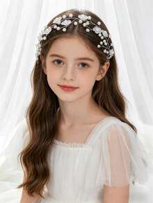 1 tiara prateada em formato de trepadeira para meninas, ideal para festas, casamentos e como acessório de cabelo. - Multicolorido - Ver 3