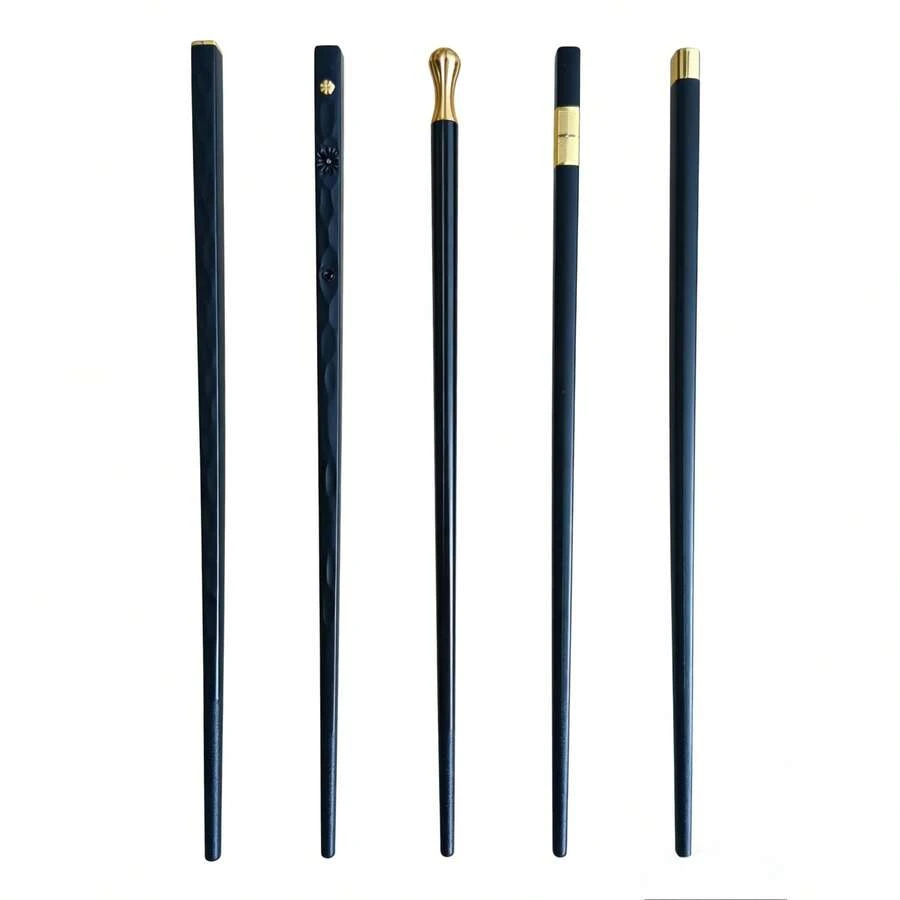 5/10 Pairs Reusable Sushi Chopsticks, Metal Chopsticks, Chinese Style Chopsticks Set, Antibacterial, Anti-Slip, Anti-Mold Kitchen Utensils - View 1