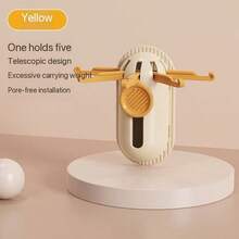 1pc No-Drill 5-Claw Retractable Hook, Kitchen/Bathroom Door Organizer, Adhesive Multi-Function Wall Mount Rack - View 10