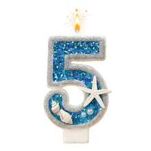 1支0-9数字组合蜡烛，银边蓝海星装饰，适用于生日派对、周年纪念、婚礼、宠物生日、高级蛋糕装饰 - 查看 20