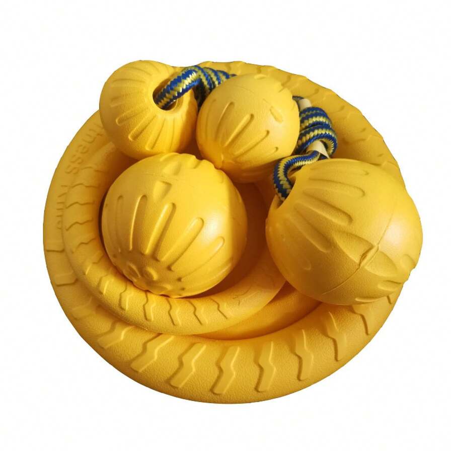 Manufacturer's EVA Training For Dogs, Dog Training Pull Ring, Durable Chewable Pet Ball, Floating Water Chew Toy - Yellow - View 1