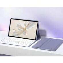 TenYide Funda protectora de teclado para tabletas Honor/Galaxy/Pad Series/IdeaTab Series/Xiaoxin Pad Series, con función de teclado, función de soporte, función plegable, compatible con teclado magnético Bluetooth dedicado para tabletas, disponible en múltiples colores - Lila Púrpura - Ver 3