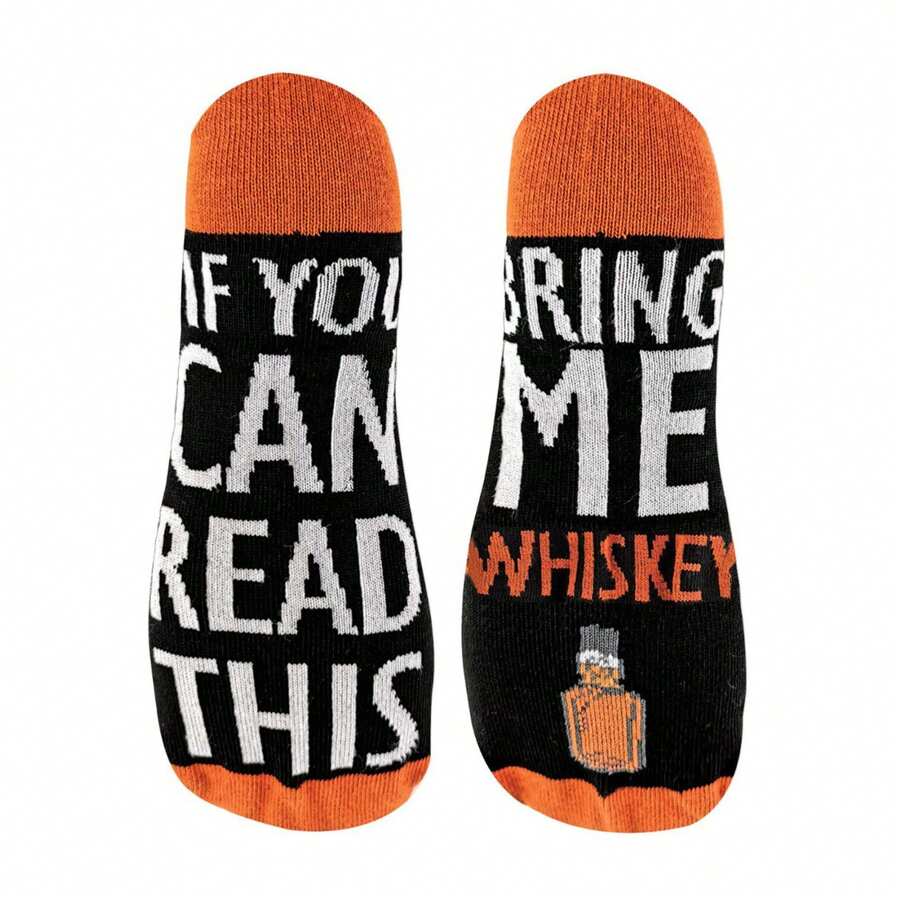 Sock Snob Mens If You Can Read This Bring Me... Funky Theme Novelty Socks - Whiskey - View 1