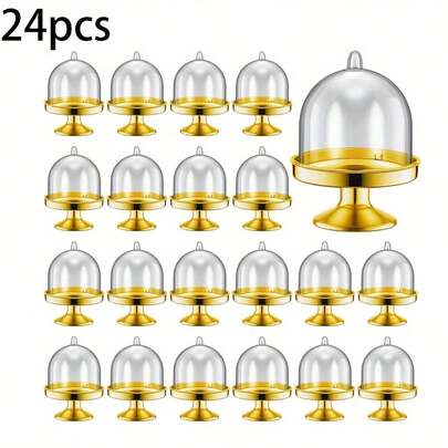 Hộp kẹo mini bằng nhựa có nắp đậy (24 chiếc/12 chiếc/6 chiếc), dùng trang trí tiệc, đựng kẹo, trang trí bàn làm việc, thích hợp cho sinh nhật, đám cưới, lễ hội, tiệc độc thân, Giáng sinh, Halloween.