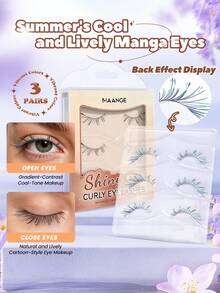 MAANGE 3 Cặp Mi Giả Manga Mùa Hè Sống Động, Mi Giả Màu Xanh Lá Cây Chuyển Sắc, Mi Mềm Mịn Với Thân Trong Suốt, Mi Dải Nhiều Màu Sắc Có Thể Tái Sử Dụng Cho Kiểu Mi Mắt Mèo, Mi Giả Anime Tự Nhiên Cho Đi Chơi Hàng Ngày, Hẹn Hò, Đám Cưới & Trang Điểm Dự Tiệc, Mượt Mà, Màu Sắc Rực Rỡ, Hiệu Ứng Chuyển Sắc Quyến Rũ - Nhiều màu - Xem 2