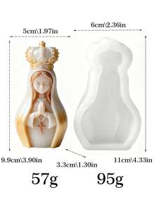 Praying Virgin Mary Silicone Mold, Handmade Candle/Gypsum/Resin Crafting Mold, Spiritual Atmosphere Decor, DIY Candle, Incense, Gypsum Mold, High-End Handmade Art Tool - Silicone Mold Of the Virgin Mary - View 7