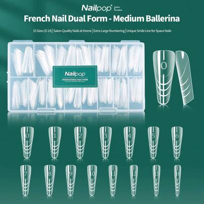 Transparent French Ballet Nail Extension Tips, Precise Acrylic Nail Forms, Reusable, Versatile Nail Art Design Tool, Essential For Creating Perfect Nail Extensions And Salon-Style Manicures At Home