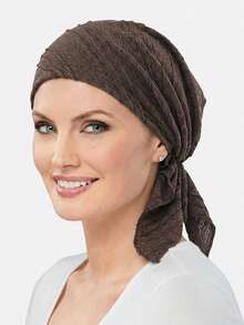 1 chiếc khăn trùm đầu tam giác bằng vải chiffon xếp ly dành cho nữ, có thể dùng để quấn tóc hoặc làm mũ cho người đang điều trị hóa trị, thích hợp sử dụng hàng ngày. - Nhiều màu - Xem 8