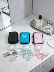 Bộ 6 món ốp bảo vệ sạc điện thoại hình trái tim lấp lánh, bộ sắp xếp cáp dữ liệu - Nhiều màu - Xem 2
