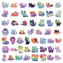 52 Sheets Celestial Cat Stickers - Starry Night Themed Labels For Notebook, Luggage & Scrapbook Embellishment - 52PCS - View 3
