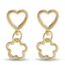 2Pcs Double Opening Heart Swivel Spring Buckle Metal KeyChain Hook Clasps Accessories For Handbag DIY Craft Making - Multicolor - View 12