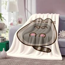 1pc P-Pusheens Cartoon Cat Plush Fleece Blanket - Soft All-Season Throw With Playful Cat & Heart Print, Multi-Use For Sofa, Bed, Office, Outdoor - Machine Washable, Perfect Gift For Friends & Family, Cute Blanket, Cozy Home, A Cozy Throw Blanket And Tapestry For Bedroom Decor. Soft Flannel Home Decor With Cross-Stitch Style, Perfect As Mothers Day Gift Or Teacher Appreciation Gifts. Ultra-Soft 280GSM Flannel For Couch, Bed, Dorm. Sizes 30x40 To 60x80. - Nhiều màu 10 - Xem 7