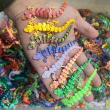 Random Color 1/5/10/20pcs Party Favor Bags, Movable 3D Printed Gecko Lizard Toys, Colorful Animal Toys, Perfect For Birthday Gift Bags, Party Fillers, Classroom Rewards, Carnival Prizes, Kids Party Favors, Collectibles, Home Decor, Christmas Gifts - Multicolor - View 2