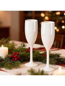 5.4oz Acrylic Champagne Glasses, Shatterproof Cocktail Cups For Bar, Reusable Vintage Champagne Flutes With Handles, Christmas & Birthday Gift - View 14