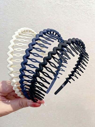 3件套纯色休闲优雅发箍，奢华发夹，慵懒风发饰，适合所有季节