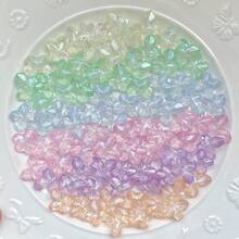 Hạt acrylic hình hoa óng ánh màu pastel, số lượng lớn hạt hình cỏ bốn lá trong suốt dùng để tự làm trang sức, vòng tay, móc khóa và đồ thủ công. - Nhiều màu - Xem 1