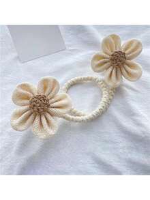 1/2pcs Attaches de rideaux style bohème faites à la main avec fleurs, crochets de rideaux en corde tressée, sangles de rideaux de décoration rustique de ferme, convient pour la maison, le salon, la chambre, pinces de rideaux esthétiques et mignonnes, crochets de rideaux - multicolore - Voir 6