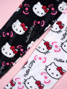 SANRIO 三丽鸥法兰绒睡裤，可爱Hello Kitty女士休闲家居裤，黑白拼接卡通KT印花睡衣裤，时尚秋季睡裤 - 彩色 - 查看 3