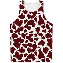 Fashion Camo Cow Pattern Tank Tops Men Summer Sleeveless Beach Vest Casual Cool 3D Printed Tee Shirt Tops Oversized Streetwear - Vest-zXA42544 - View 9