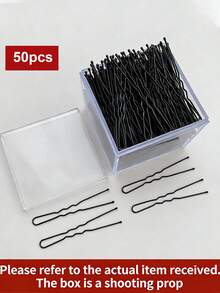 50pcs Black Hair Clips Set, Strong Fixing Hair Clips Suitable For Bun Hairstyles, Durable For Daily Use And Salon, OPP Packaging Hair Styling Kit Hair Tool Kit,Festival,Party - Multicolor - View 11