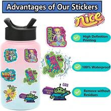 Monogram 50PCS Disney Princess Officially Licensed Cinder ella Aurora Ariel Belle Jasmine Mu lan Tiana Vinyl Waterproof Stickers Gifts Cartoon for Water Bottles Laptop Bumper Water Bottles Computer Phone Hard Hat Car and Decals - 彩色 - 查看 9