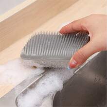 Flexible Fruit & Vegetable Cleaning Brush, Multi-Purpose Kitchen Brush For Washing Produce - Grayish White - View 3