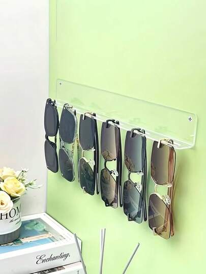 1 Giá đỡ trưng bày kính mắt bằng acrylic trong suốt/đen - Giá treo kính mắt gắn tường, không cần khoan, giá đỡ kính mắt dán tường, phụ kiện trang trí nhà cửa, thích hợp cho tiệc sinh nhật, đám cưới, văn phòng, món quà hoàn hảo cho bạn bè, gia đình, đồng nghiệp, vật dụng cần thiết cho sinh viên.