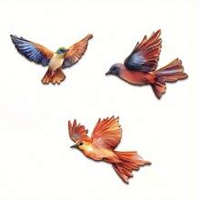 3pcs/Set Cross-Border Hot-Selling 2D Printed Artistic Wooden Bird & Spring Theme Wall Decor - 3pcs - View 8