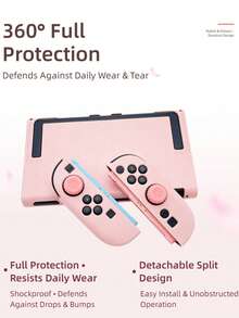 Solid Color Anti-Drop Hard Shell For NS2 Switch 2, Matte Split Protective Cover -Pink - View 8