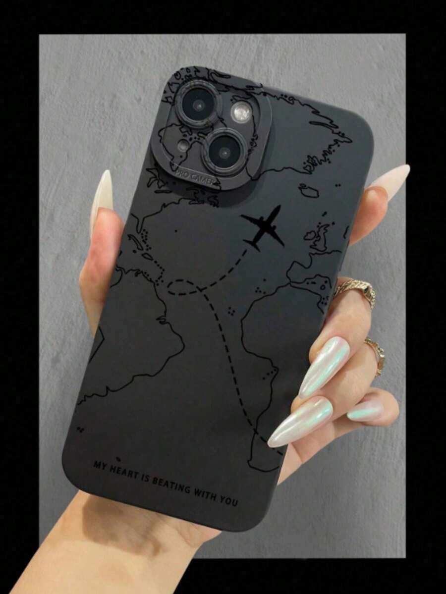 飞机图案液态硅胶手机壳，360度全方位保护，防震防摔，TPU软胶材质，适用于 11/12/13/14/15/15 Pro/15 Plus/15 Pro Max/7 Plus/8 Plus/X/Xs Max/Xr/11 Pro/12 Pro/13 Pro/14 Pro/12 Mini/13 Mini/11 Pro Max/12 Pro Max/13 Pro Max/14 Pro Max/14 Plus/6/6s/6 Plus/7/8/SE，以及Galaxy A54/A14/A12/A13/A15/A32/A33/A24/A52S/S20/S21/S22/S23/S24/S23 Plus/S24 Ultra - 黑色 - 查看 1