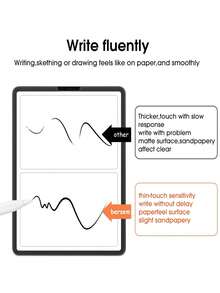 3片装哑光纸质感防眩光防指纹平板电脑屏幕保护膜，兼容iPad Air Pro 11/13英寸（5/6/7/8/9/10/11/12代，2026/2025/2024款），防爆防刮，可用于绘画/办公书写，保护眼睛，柔软材质（非玻璃），兼容Apple Pencil。 - 無色 - 查看 7