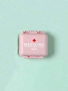迷你6格便攜式藥盒，粉紅色小藥盒印有「Medicine」字樣，可存放藥物，字母旅行藥盒，6格便攜式藥物收納盒，日常藥物容器，適合存放維生素，可放入口袋或手提包的小藥盒，字母吊墜收納盒，耳環戒指珠寶收納盒，居家必備，旅行必備 - 粉色 - 查看 15