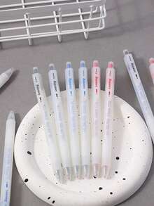 Bộ 6 bút bi vặn đơn giản. Kiểu dáng bút cao cấp, thời trang, ngòi 0.5mm, mực đen, trắng, xanh dương. Thích hợp cho viết hàng ngày, công việc văn phòng, quà tặng học sinh nhân dịp tựu trường. Bút bi, bút máy, văn phòng phẩm học sinh, bút viết dự án, bút viết nhật ký. - Kiểu A - Xem 8