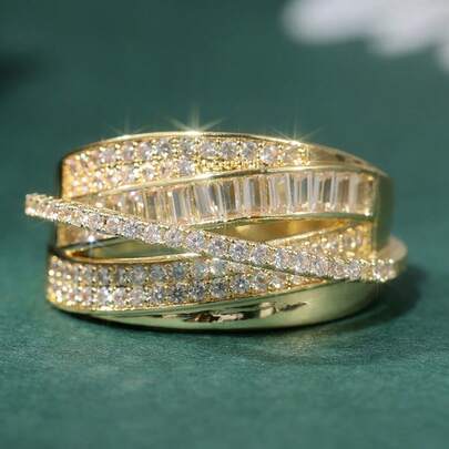 Luxury Multi-Layer Spiral Twist Ring, Minimalist Versatile Jewelry For Daily Wear And Vacation, Exquisite Gift