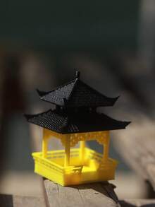 迷你3D打印中式亭阁摆件，复古东方建筑微缩模型，禅意花园盆景水族箱装饰，美观温馨的桌面摆件，DIY微景观仙境花园配件，传统中国文化收藏礼品，适用于家居、办公室、书架装饰 - 亭子 - 查看 4