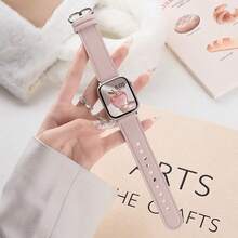 Dây đeo đồng hồ phong cách retro tối giản, thiết kế khóa kim loại, lỗ thoáng khí, tương thích với Apple Watch Series 1/2/3/4/5/6/7/8/9/10/11SE/Ultra, phù hợp với kích thước 38mm 40mm 41mm 42mm 44mm 45mm 49mm, mềm mại và thân thiện với da, phù hợp cho cả công sở và thường ngày, unisex. - Hồng - Xem 8