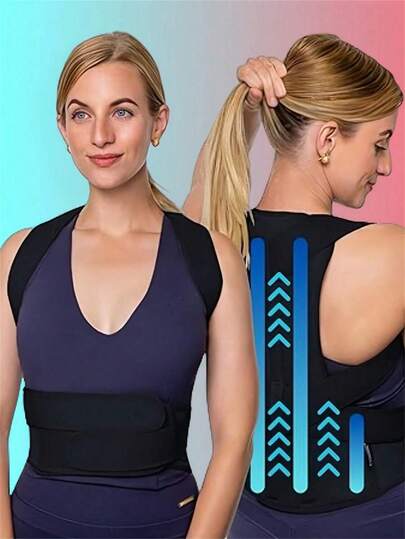 1pc Adult Invisible Posture Corrector Back Support Belt, Posture Corrector, Fixation Belt, Suitable For Adult Men, Outdoor Sports Accessories, Auxiliary Training Tool, Correcting And Preventing Hunchback, Suitable For Christmas, Thanksgiving, New Year Gifts For Teenagers And Students To Correct Hunchback, Corrector, Back Support Corrector