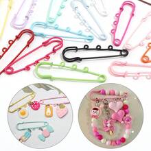 10pcs/Pack Colorful Enameled Iron Safety Pins 64X15mm, Candy Color Painted Iron Decorative Large Pins For Sweater, Shawl, Carpet, Pants, DIY Jewelry Accessories - Large Colorful Pins - View 11