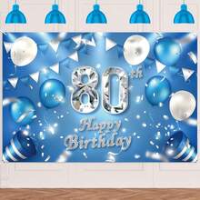Globos de decoración de fondo para cumpleaños 24, globos de vidrio, confeti, decoración temática para hombres o mujeres, vítores a 24 años, suministros de fiesta, color azul y plateado - 80 - Ver 13
