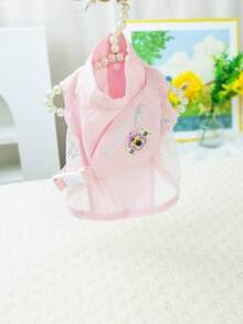 1 chiếc áo khoác ngoài trời cho chó, quần áo cho thú cưng giống Teddy/Pomeranian/Bichon Frise, áo khoác không tay mùa xuân/hè và túi đeo chéo, chống nắng. - Hồng - Xem 9