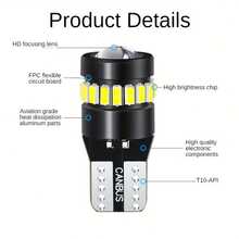 4 bóng đèn LED T10 W5W | Độ sáng tăng 300%, chiếu sáng hình cầu 720° | Cắm là dùng, vỏ hợp kim nhôm, tương thích 12/24V - Máy ảnh T10 màu đen kèm ống kính - Xem 2