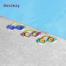 Bestway 21003 游泳镜，可调节硅胶头带，防雾透明镜片，泳池游泳镜，适合男孩、女孩和青少年使用 - 綠色 - 查看 2