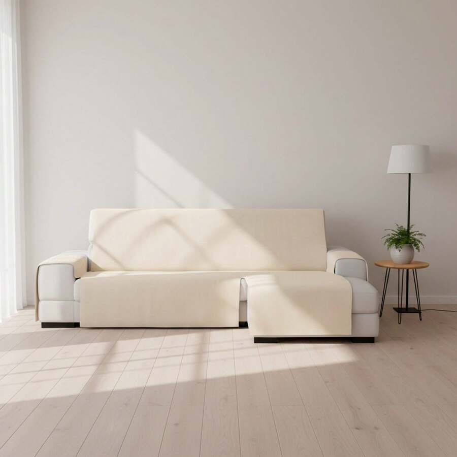 Kiva Elastic Sofa Cover For Standard Right-Handed Chaise Longue, Various Colors Available – Chaise Longue Sofa Cover With Adjustable Elastic Bands Compatible With Left Or Right Corner Sofas - 米色生活 - 查看 1