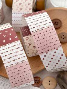 1 Roll Masking Tape Memo Versatile All-Match Plaid Theme Underlayer Stickers, Polka Dot Series, Suitable For Gifts, Office, Home, Marking, Labels, Classrooms, Entertainment Toys, Student Journals, Creative Retro Decoration DIY Stickers - Multicolor - View 5